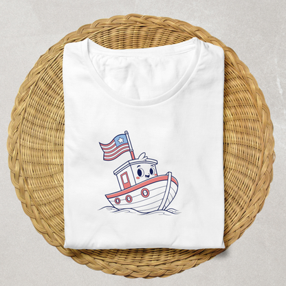 T-shirt avec un motif nautique joyeux style doodle parfait pour une aventure en mer