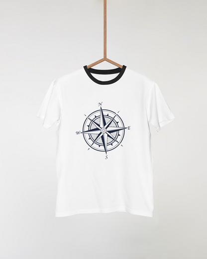 T-shirt avec motif élégant de rose des vents pour passionnés de voyage