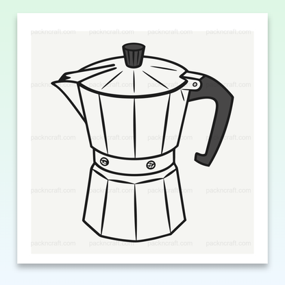 Illustration numérique de cafetière en style doodle pour projets créatifs