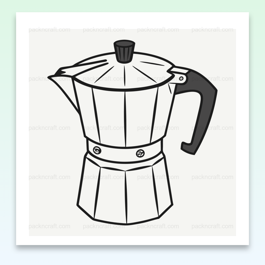 Illustration numérique de cafetière en style doodle pour projets créatifs
