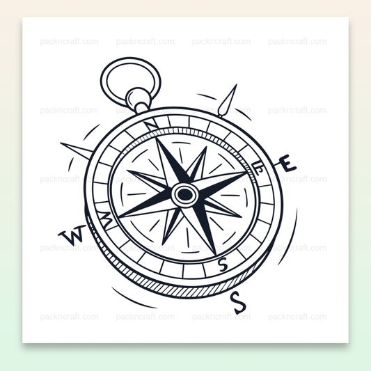 Illustration de boussole vintage en SVG pour décorations et projets DIY.