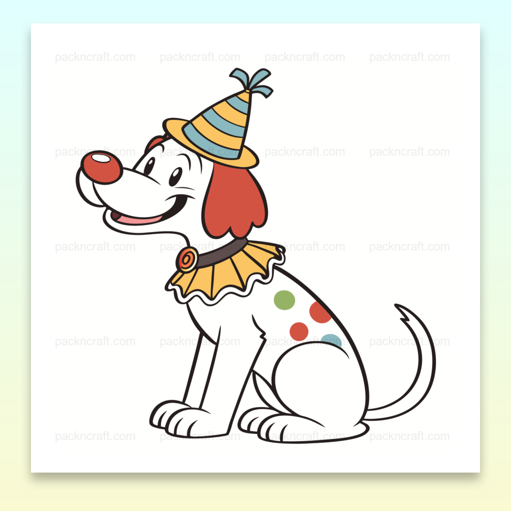 Illustration de chien de fête joyeux en style cartoon pour créations DIY