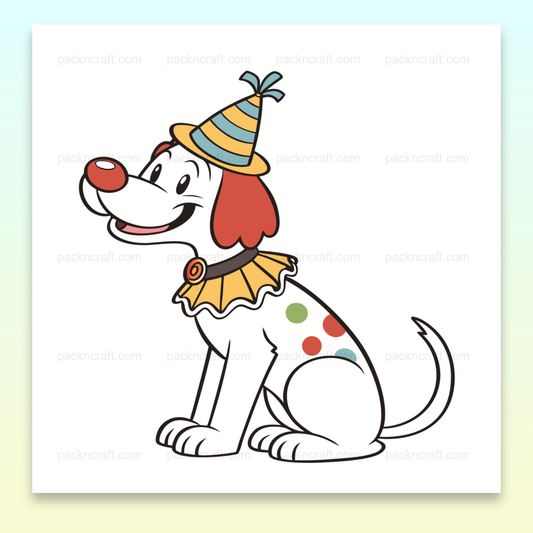 Illustration de chien de fête joyeux en style cartoon pour créations DIY