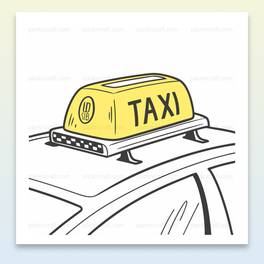 Enseigne Taxi Vintage | Style Rétro SVG | Signalétique Urbaine