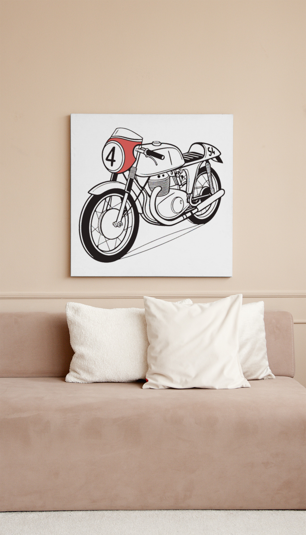 Cadre déco avec design vectoriel vintage MV Agusta 500GP