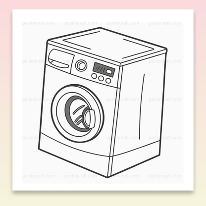 Illustration SVG minimaliste de machine à laver pour projets déco