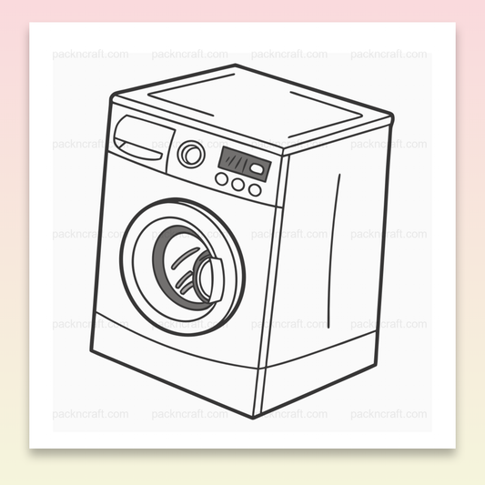 Illustration SVG minimaliste de machine à laver pour projets déco