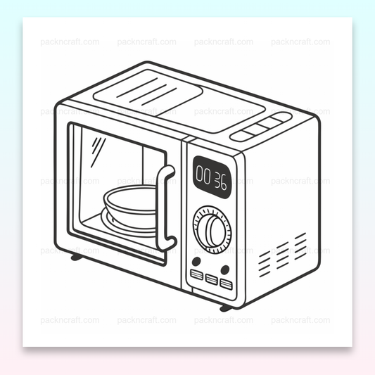 Illustration minimaliste d'un micro-ondes, idéale pour projets créatifs