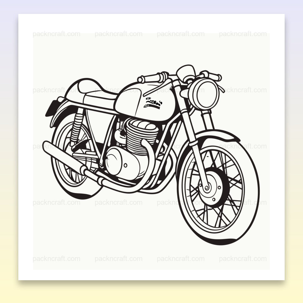 Illustration vintage de moto Norton Commando 1967 pour impression et déco