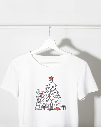 T-shirt avec sapin de Noël stylisé doux parfait pour les fêtes d'hiver