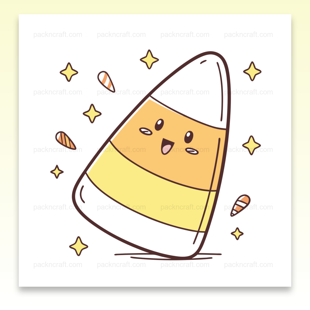 Bonbon maïs joyeux kawaii en SVG pour projets DIY et décoration