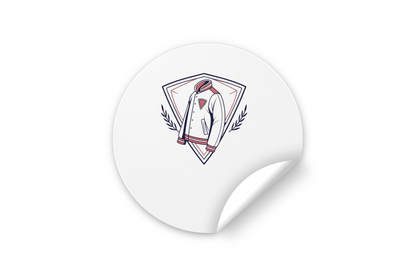 Sticker décoratif veste avec design doodle vectoriel sur fond élégant