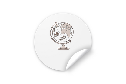 Sticker Globe Explorateur au dessin vectoriel, idéal pour les passionnés de voyage