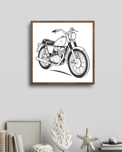 Cadre vintage avec moto Rickman Metisse