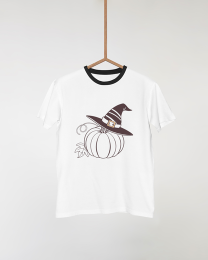 T-shirt avec citrouille captivante motif magique pour hommage à Halloween