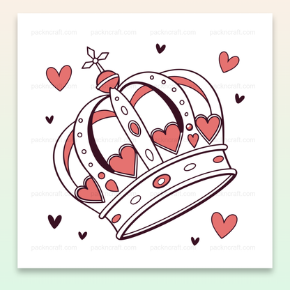 Illustration vintage de couronne avec motif de cœur pour stickers et déco