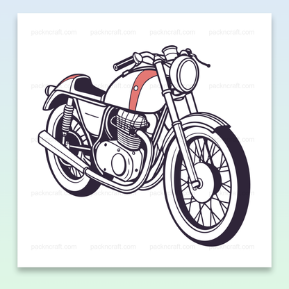 Illustration vectorielle moto Café Racer 1960s, idéale pour stickers et déco.