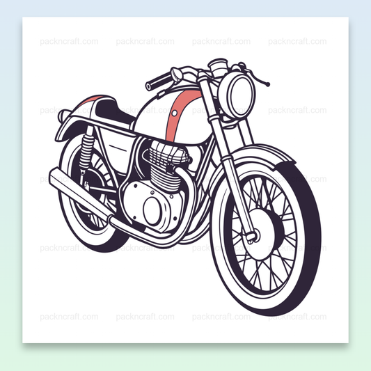 Illustration vectorielle moto Café Racer 1960s, idéale pour stickers et déco.