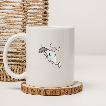 Mug avec phoque chef gâteau pastel style créatif et doux