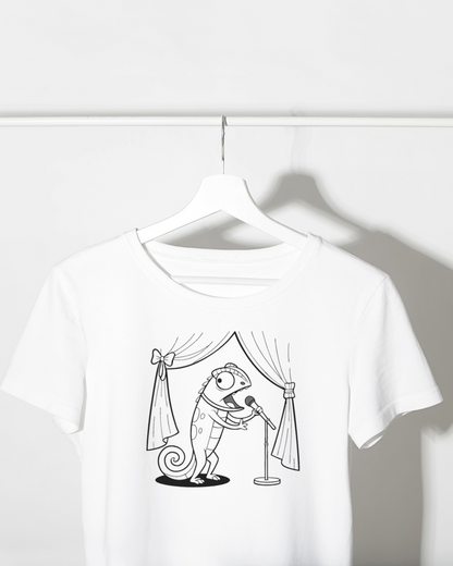 T-shirt avec dynamique emblème de caméléon vibrant pour un style unique
