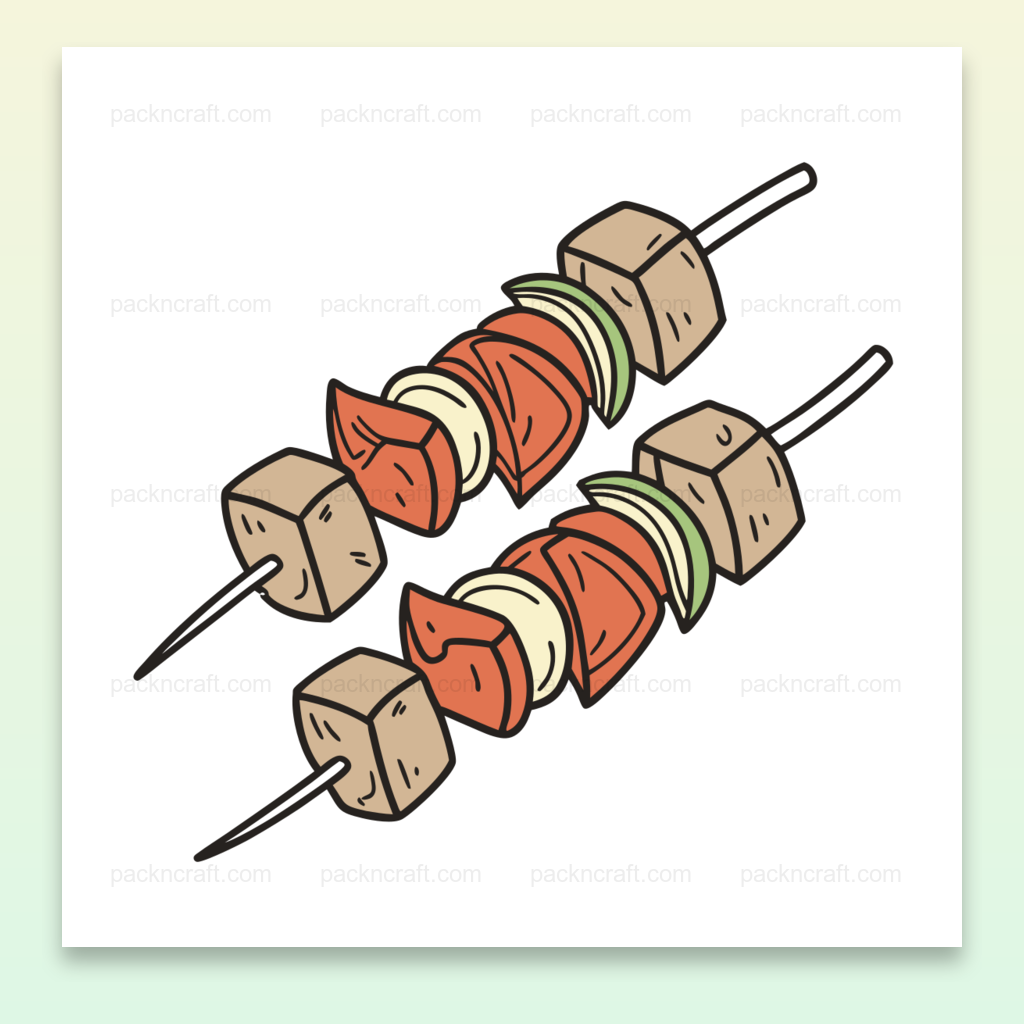 Illustration vectorielle de brochettes gourmandes pour projets DIY