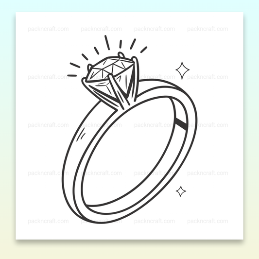 Illustration détaillée d'une bague de fiancée vintage en SVG pour projets DIY