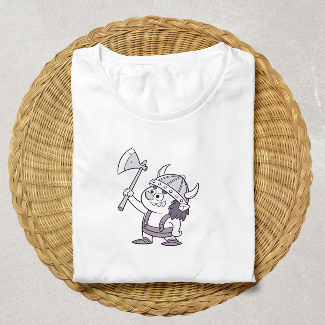 T-shirt avec viking joyeux style cartoon pour une ambiance d'aventure épique