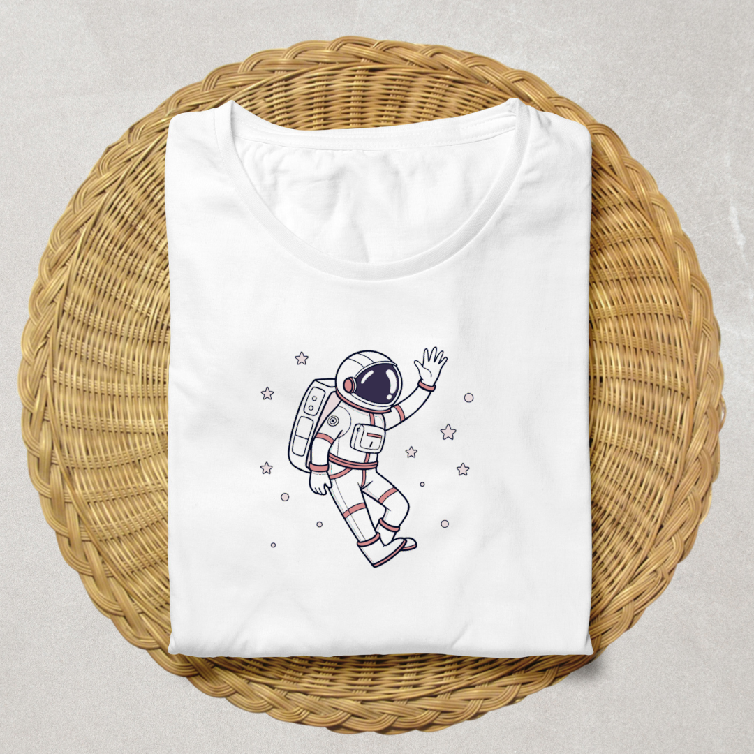 Astronaute Flottant Joyeusement | SVG Vintage | Espace Étoilé