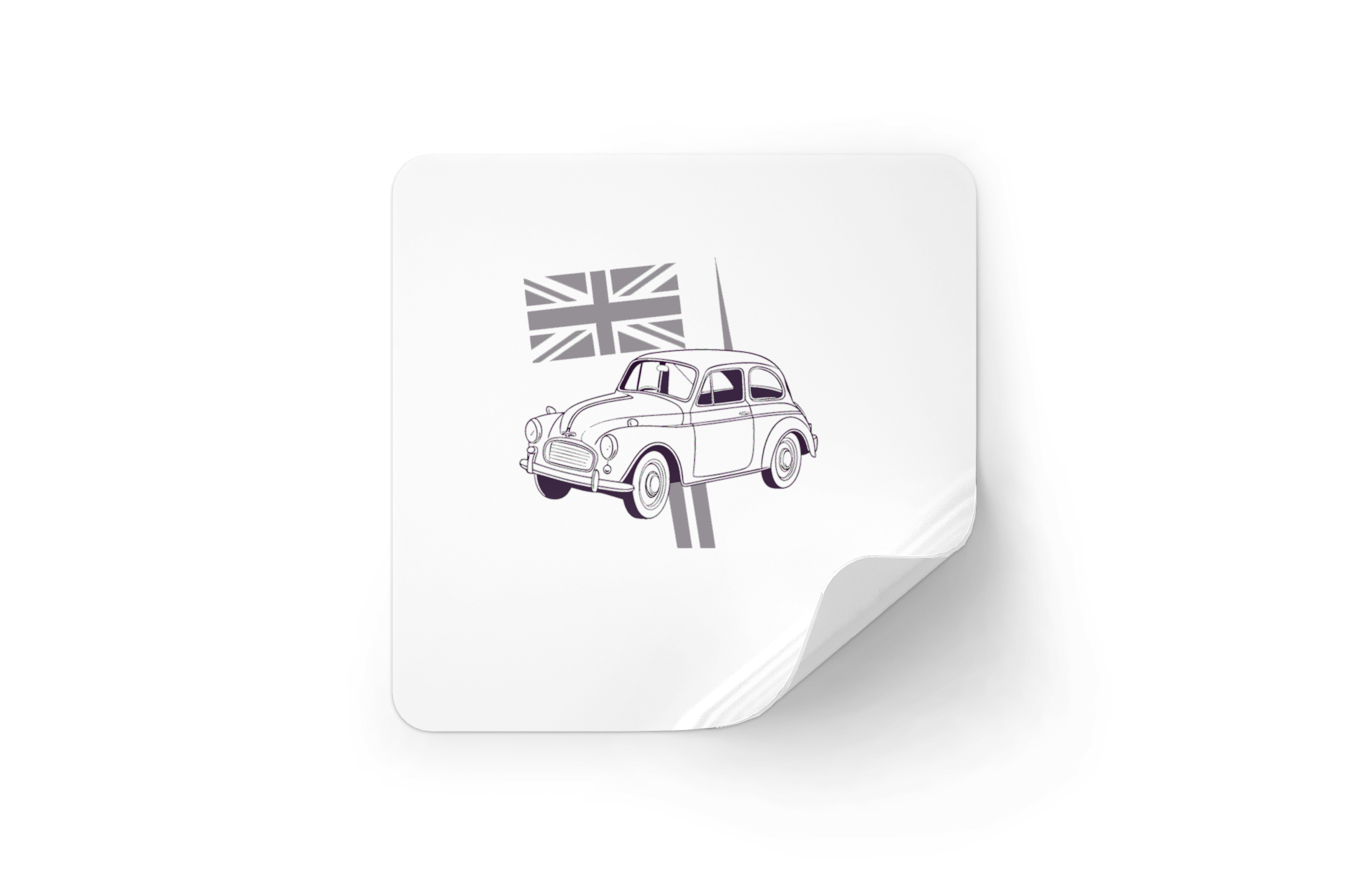 Sticker à l'effigie du Morris Minor, ajoutant une note vintage à vos papeteries.
