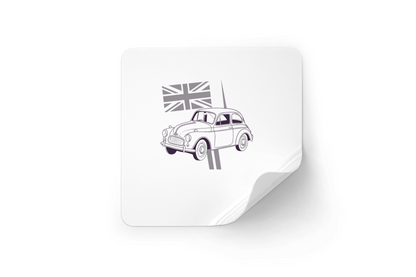 Sticker à l'effigie du Morris Minor, ajoutant une note vintage à vos papeteries.