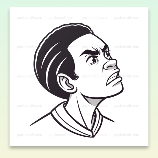Visage déterminé, illustration SVG dynamique pour projets créatifs.