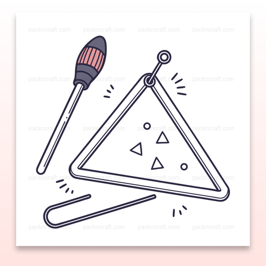 Illustration minimaliste du tambourin joyeux, idéale pour projets musicaux et éducatifs.