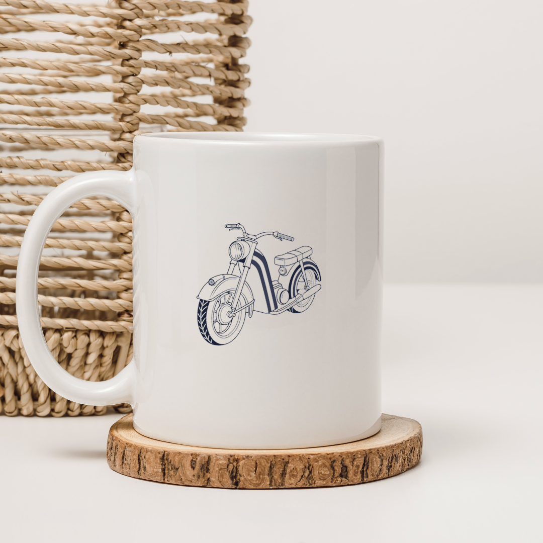 Convertible en mug design scooter, esprit classique années 40.