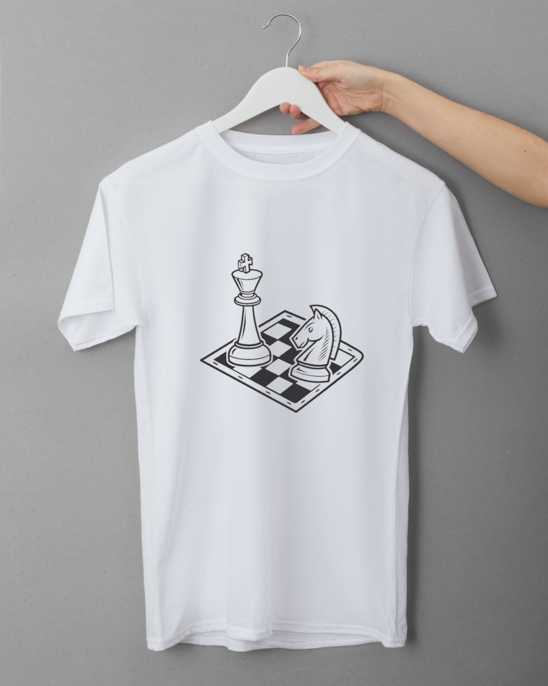 T-shirt avec cavalier stratégique doodle pour passionnés d'échec et mat