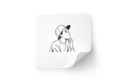 Sticker au style monochrome avec icône numérique, ambiance créative et rêveuse