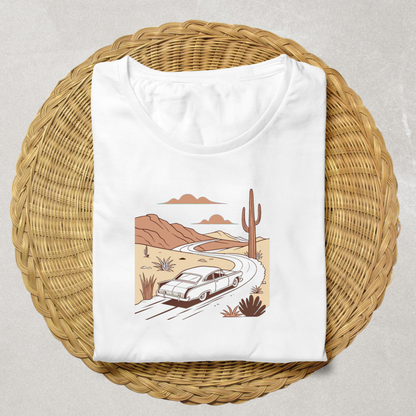 Design de t-shirt avec une illustration rétro de voiture, idéal pour les amateurs de vintage