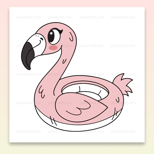 Illustration SVG d'un flamant rose détendu, idéale pour DIY et déco estivale