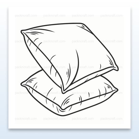 Illustration de coussins empilés en style doodle pour déco et DIY, fichier SVG.
