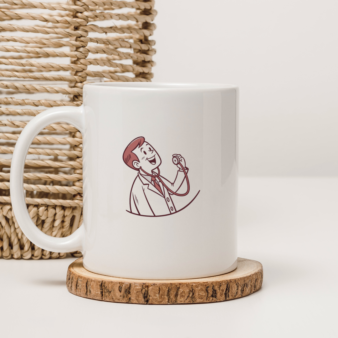 Docteur Heureux avec Stéthoscope | SVG Vintage | Santé