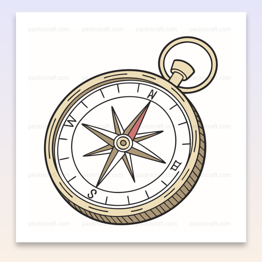 Illustration vectorielle d'une boussole vintage en style doodle pour projets créatifs.