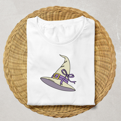 T-shirt charmant à motif chapeau de sorcier pour Halloween avec étoiles
