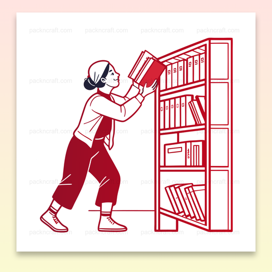Illustration de bibliothécaire rangeant des livres avec soin, Bibliothécaire sur tasse, ajout d'une touche artistique au quotidien, Design vintage pour t-shirt, bibliothécaire avec des livres, Autocollant personnalisé de bibliothécaire, idéal pour papeterie, Cadre artistique bibliothécaire, inspiration vintage pour décoration