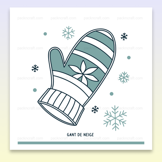 Illustration SVG d'un gant de neige enchanteur pour projets DIY et papeterie.