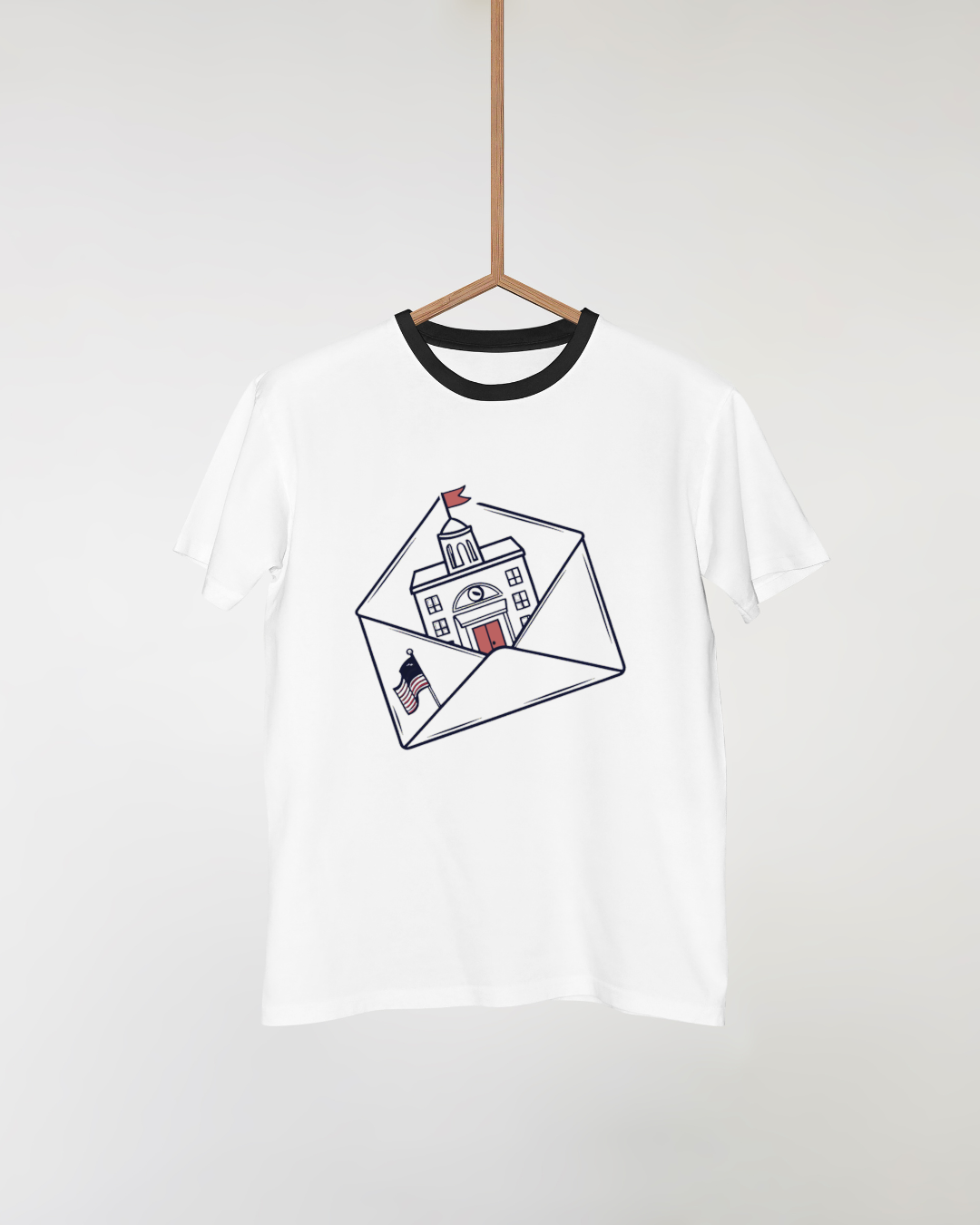 T-shirt éducatif au style doodle iconique avec motif universitaire enveloppé