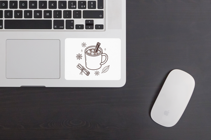 Sticker sur le thème chocolat chaud épicé au style minimaliste hivernal
