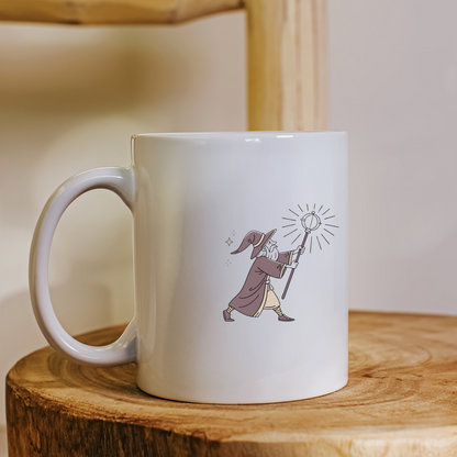 Mug avec sorcier éblouissant style illustratif et ambiance de magie immersive
