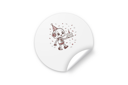 Sticker robot kawaii pour personnaliser vos objets de papeterie.