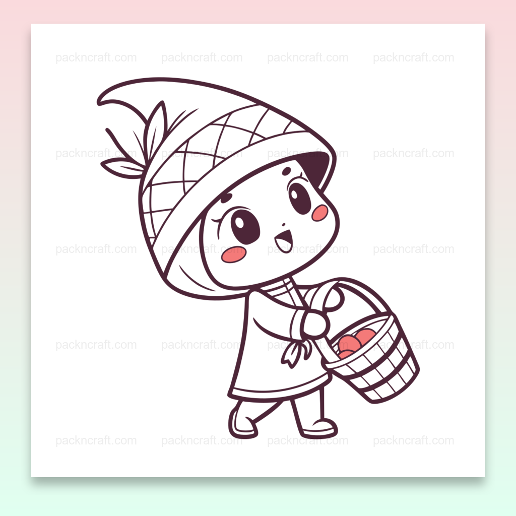 Illustration SVG du Petit Chaperon Rouge, idéale pour papeterie et déco DIY