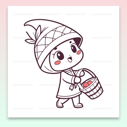 Illustration SVG du Petit Chaperon Rouge, idéale pour papeterie et déco DIY