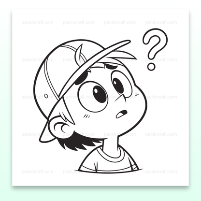 Illustration numérique de garçon curieux en style cartoon pour divers usages créatifs.
